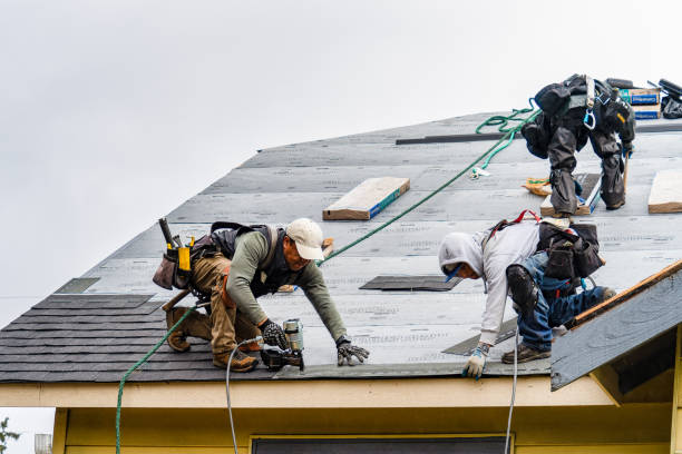 Professional Gutter Installation technician working in Pleasant Mills, IN